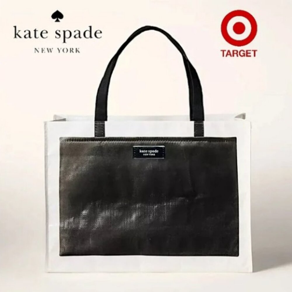 Kate Spade New York x Target Tote Bag LARGE XL Shopper Black White Limited Ed ♠️